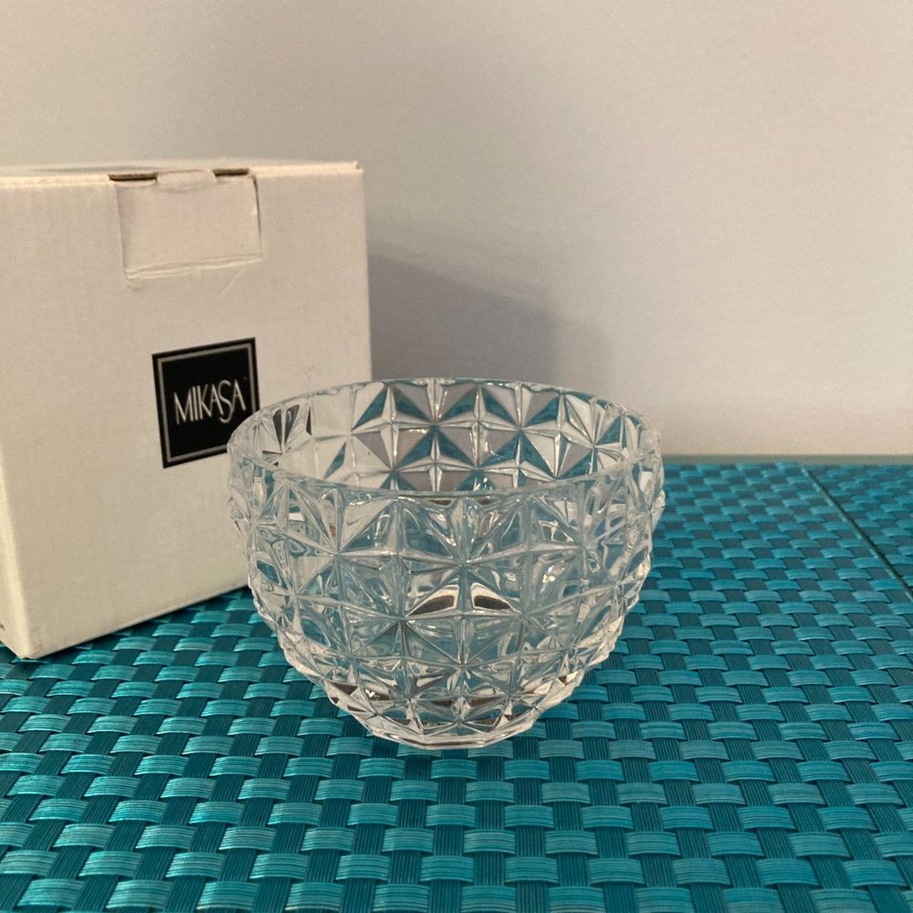 Mikasa Crystal Bowl Jewelry Ring Bowl Trinket Sugar Bowl